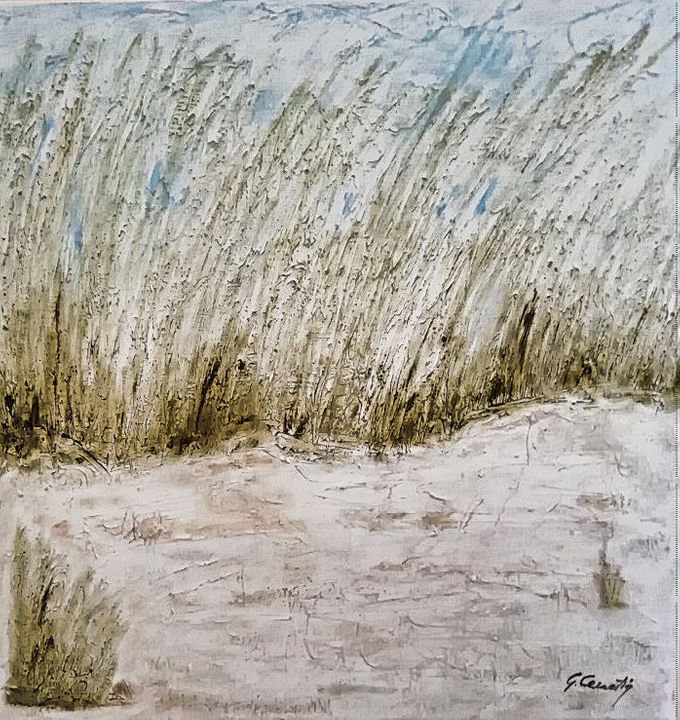 Giulia Cernetig - Tra le dune, Materico su tela 50x50